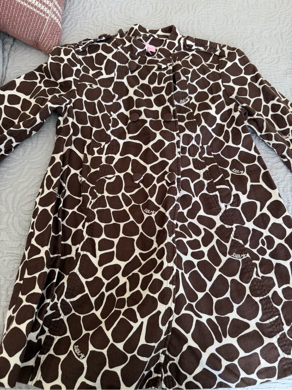 Lilly Pulitzer Brown and White Giraffe Print Blazer